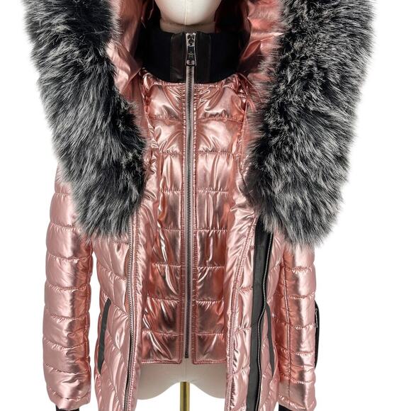 Popski London Ski Jacket Metallic Pink Women's Size Small NEW NWT - Picture 4 of 14